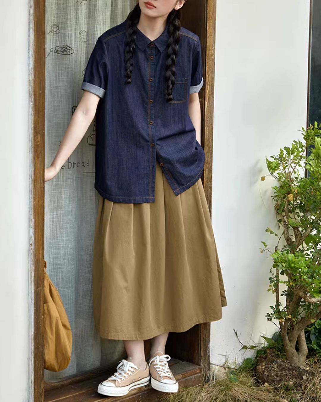 Light Denim Short-sleeved Shirt　SS003