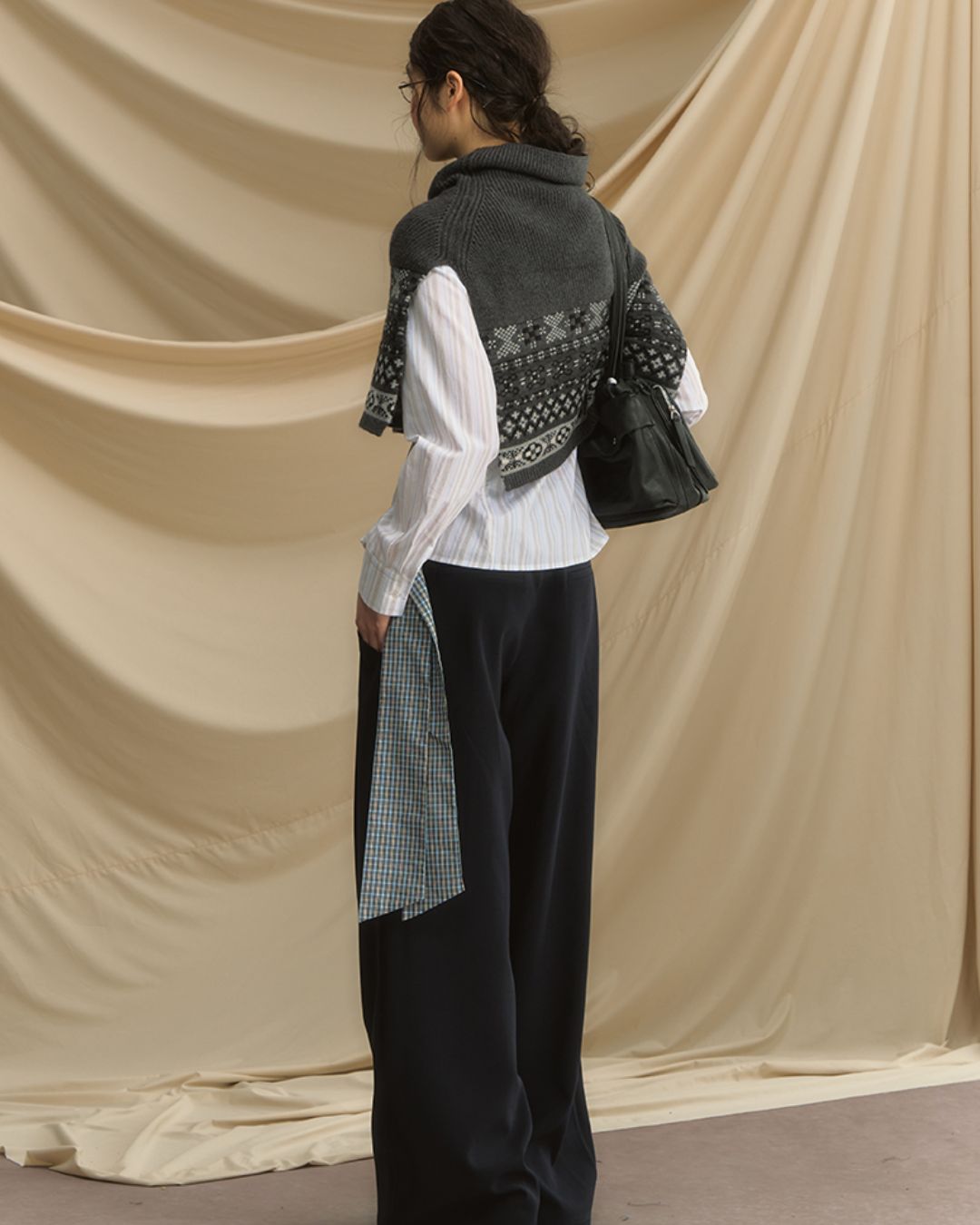 Fair Isle High Neck Cape　KN022