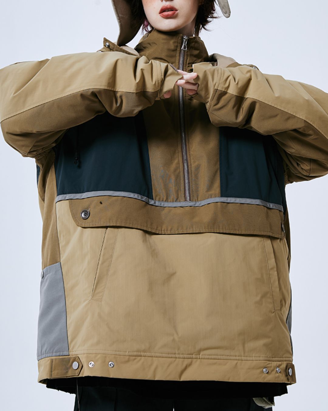 Half-zip Padded Pullover Jacket　JK074