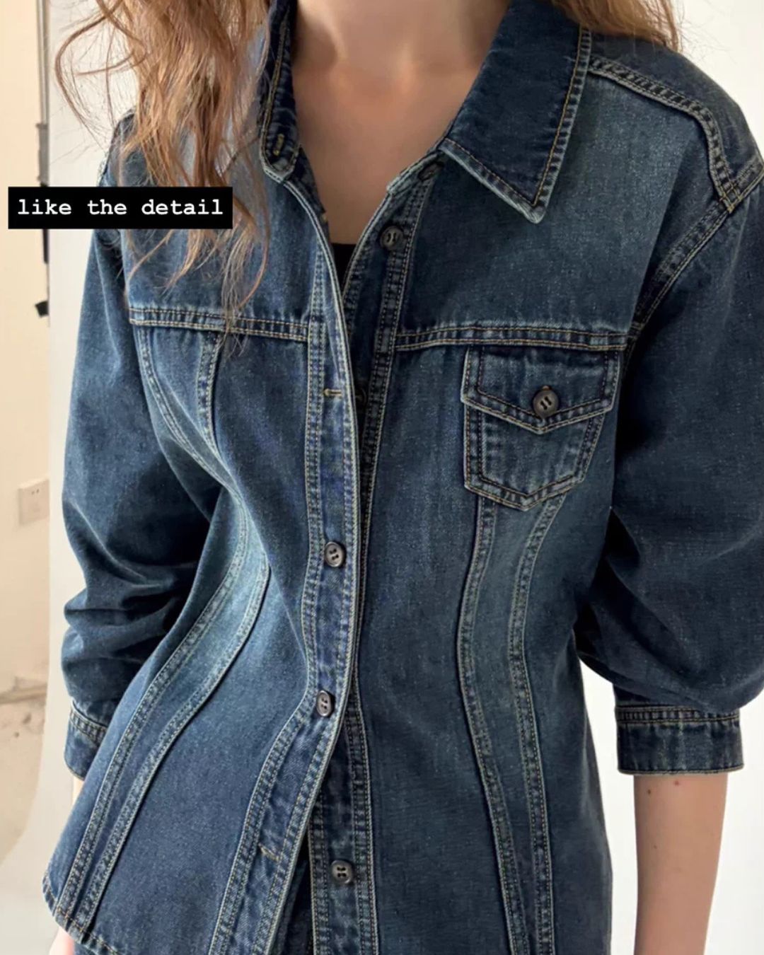 Washed Denim Shirt Jacket & Wide Denim Pants　JK091