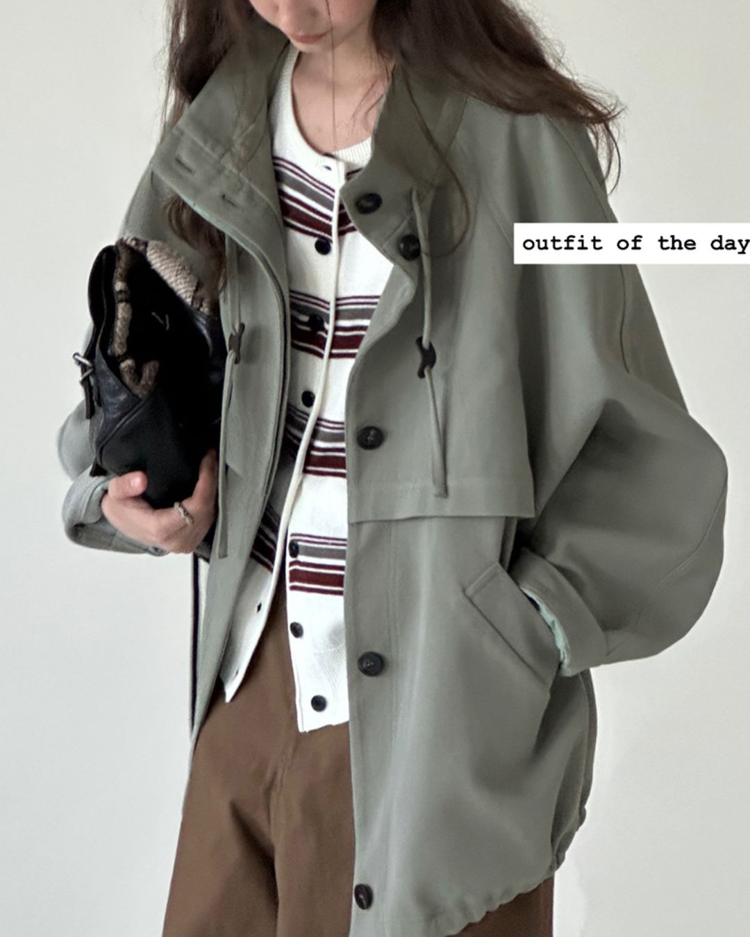 Stand Collar Drawstring Jacket　JK018