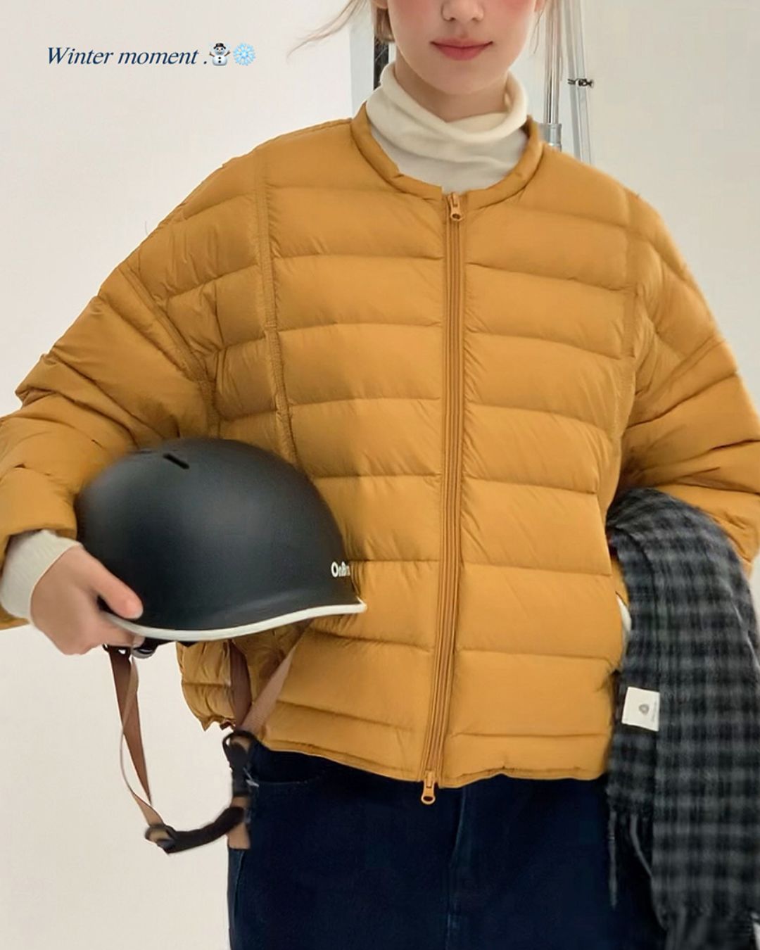 No-collar Drop Shoulder Down Jacket　JK068