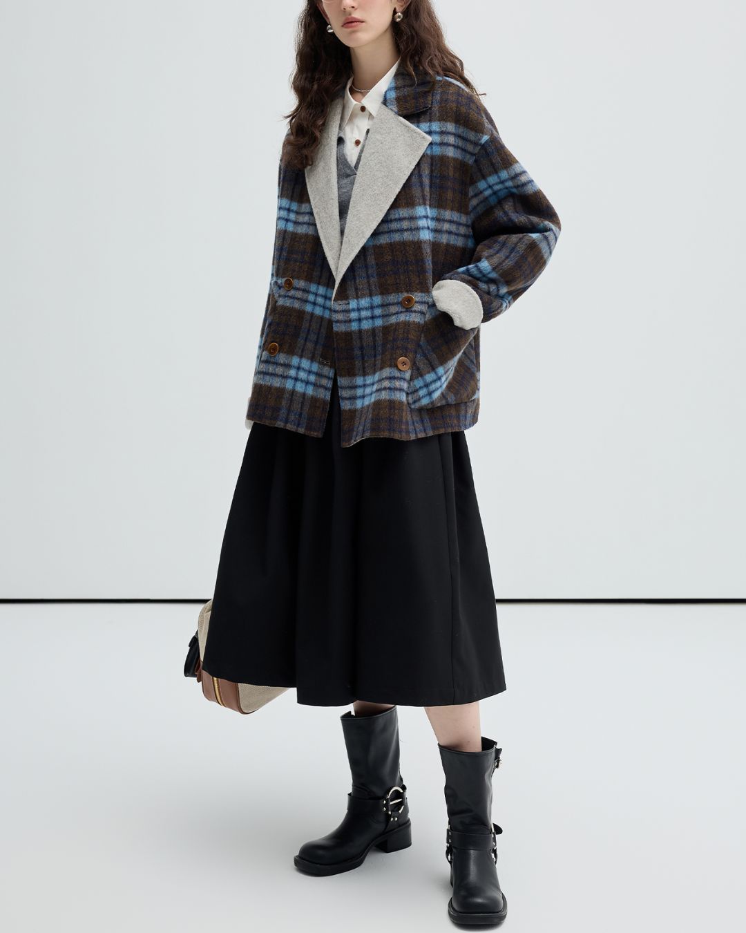 Reversible Check Short Coat　CT011