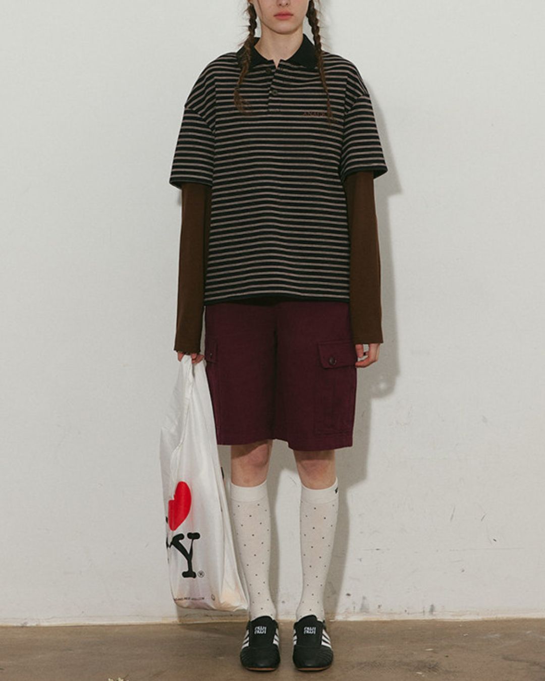 Fake Layered Border Polo Shirt　PS002