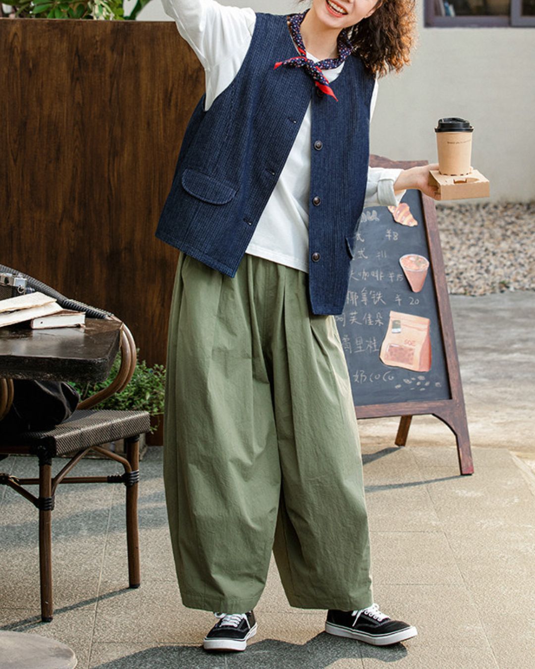 Crew Neck Denim Vest　VT025