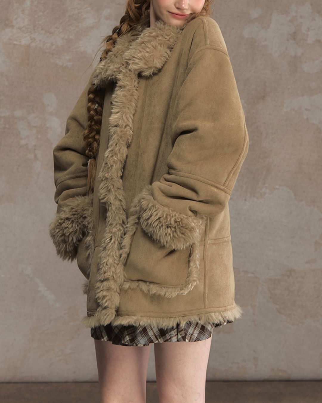 Reversible Mouton Fur Coat　CT025
