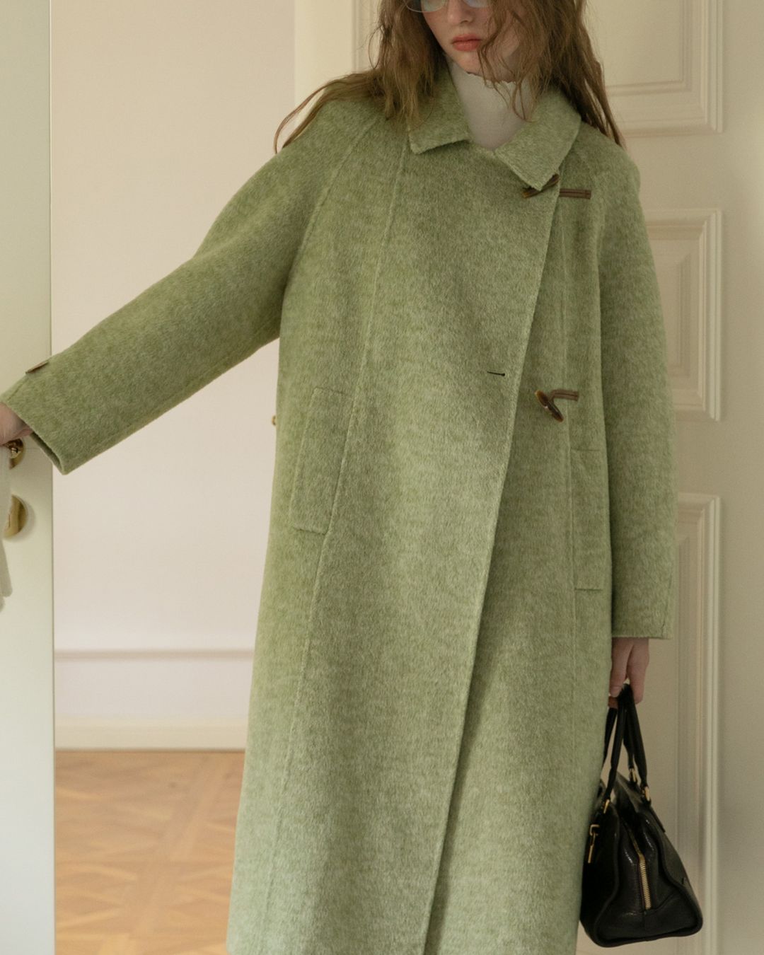 Retro Wool Collared Long Coat　CT008