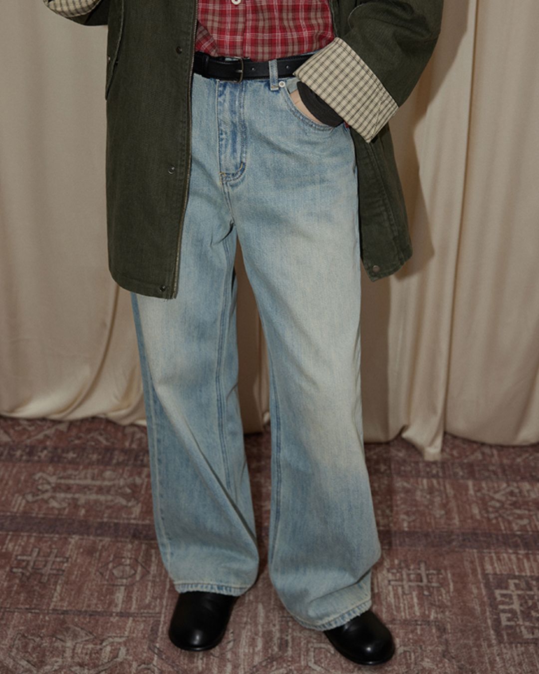 Washed Straight Denim Pants　DP009