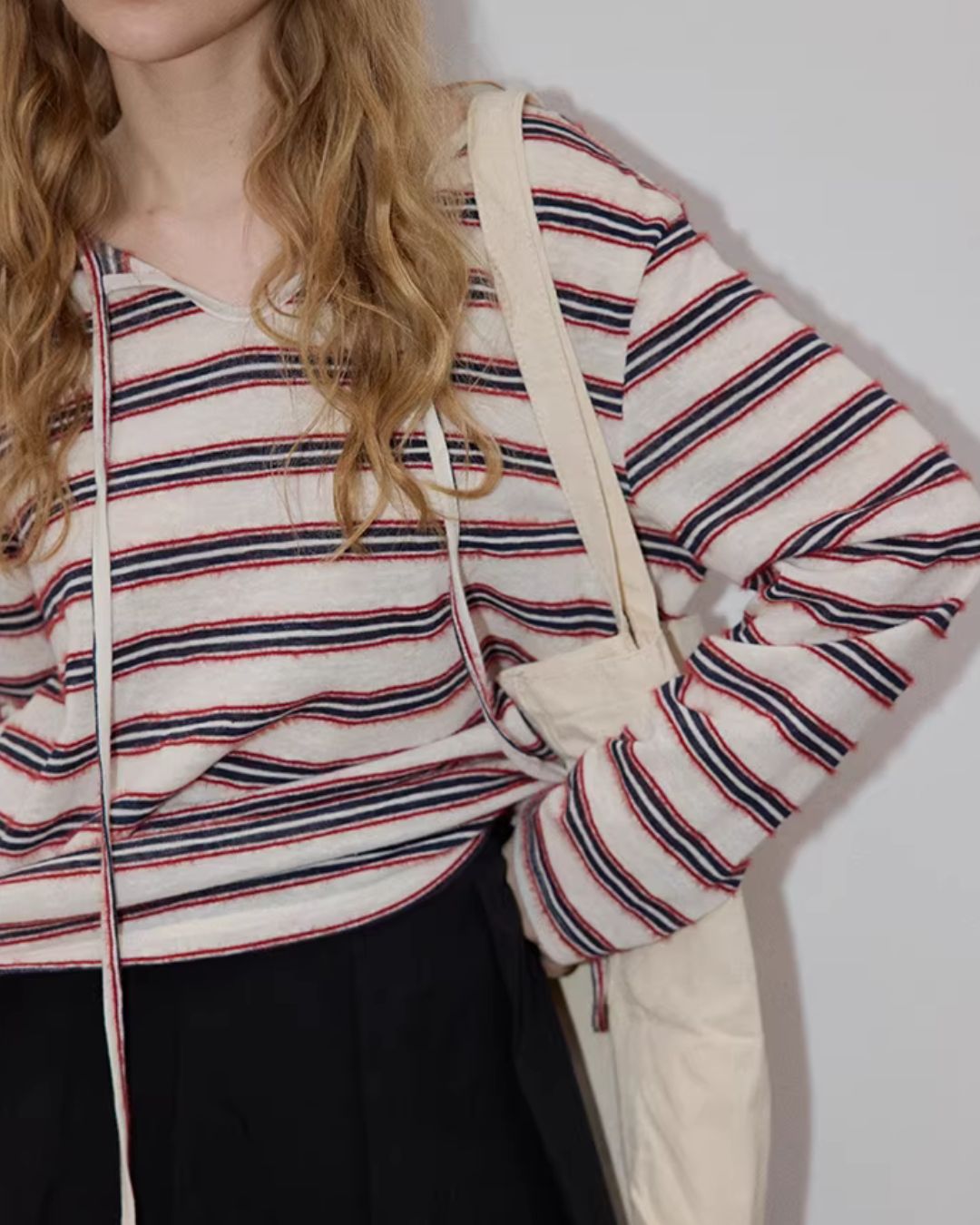 Multi-border Drawstring T-shirt　LT029