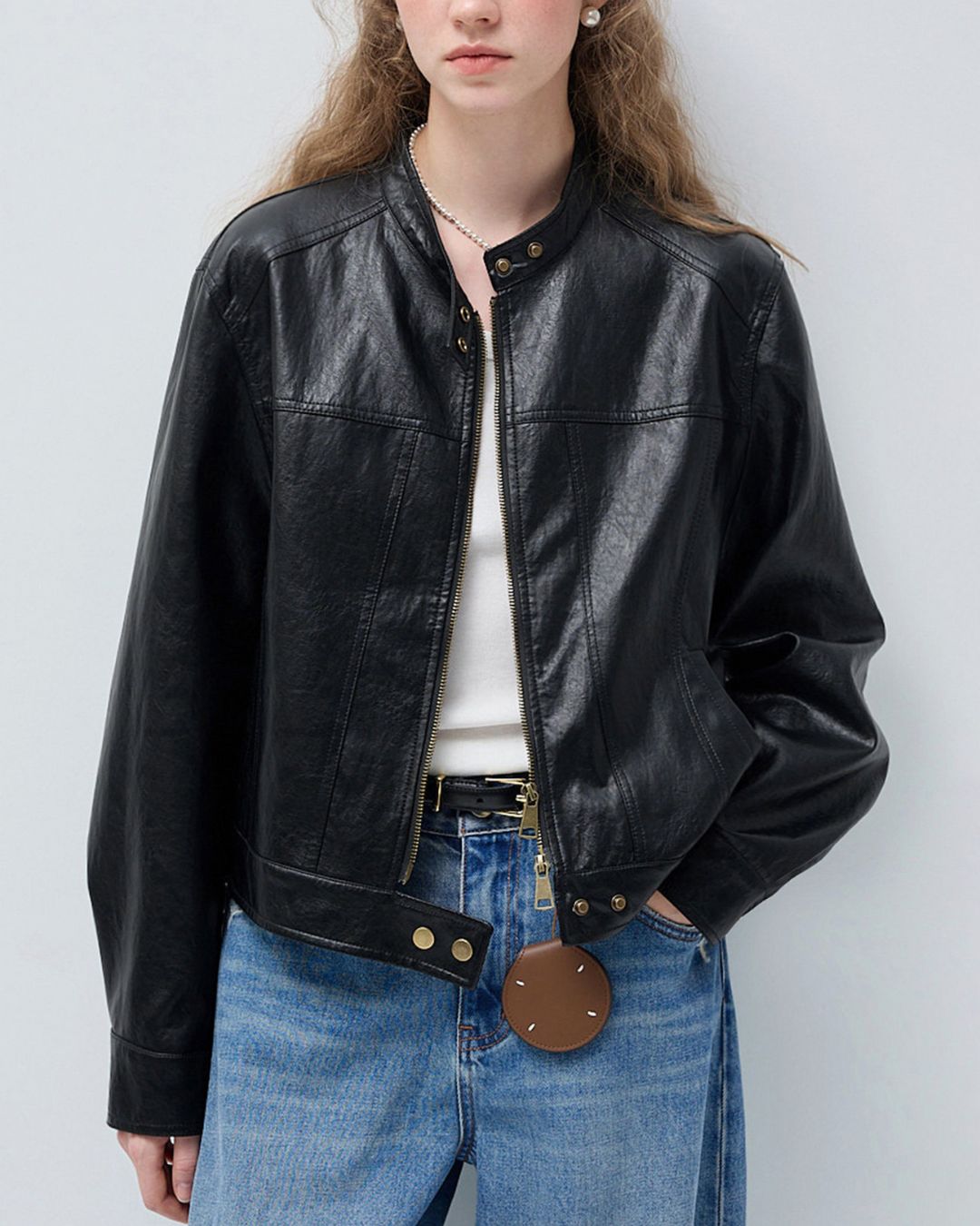 Vintage Short Leather Jacket　JK083