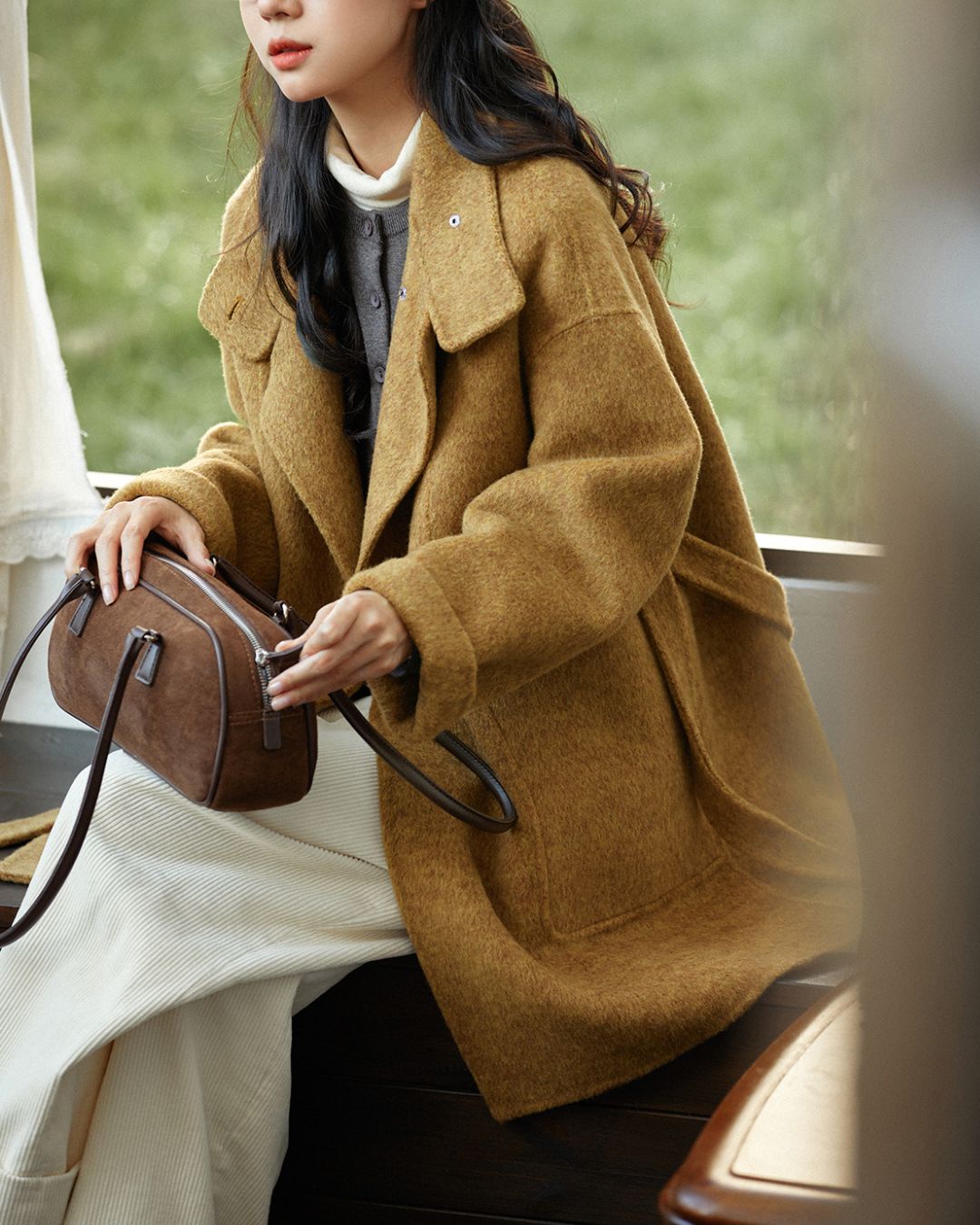 Stand-collar Wool Relaxed Coat　CT021