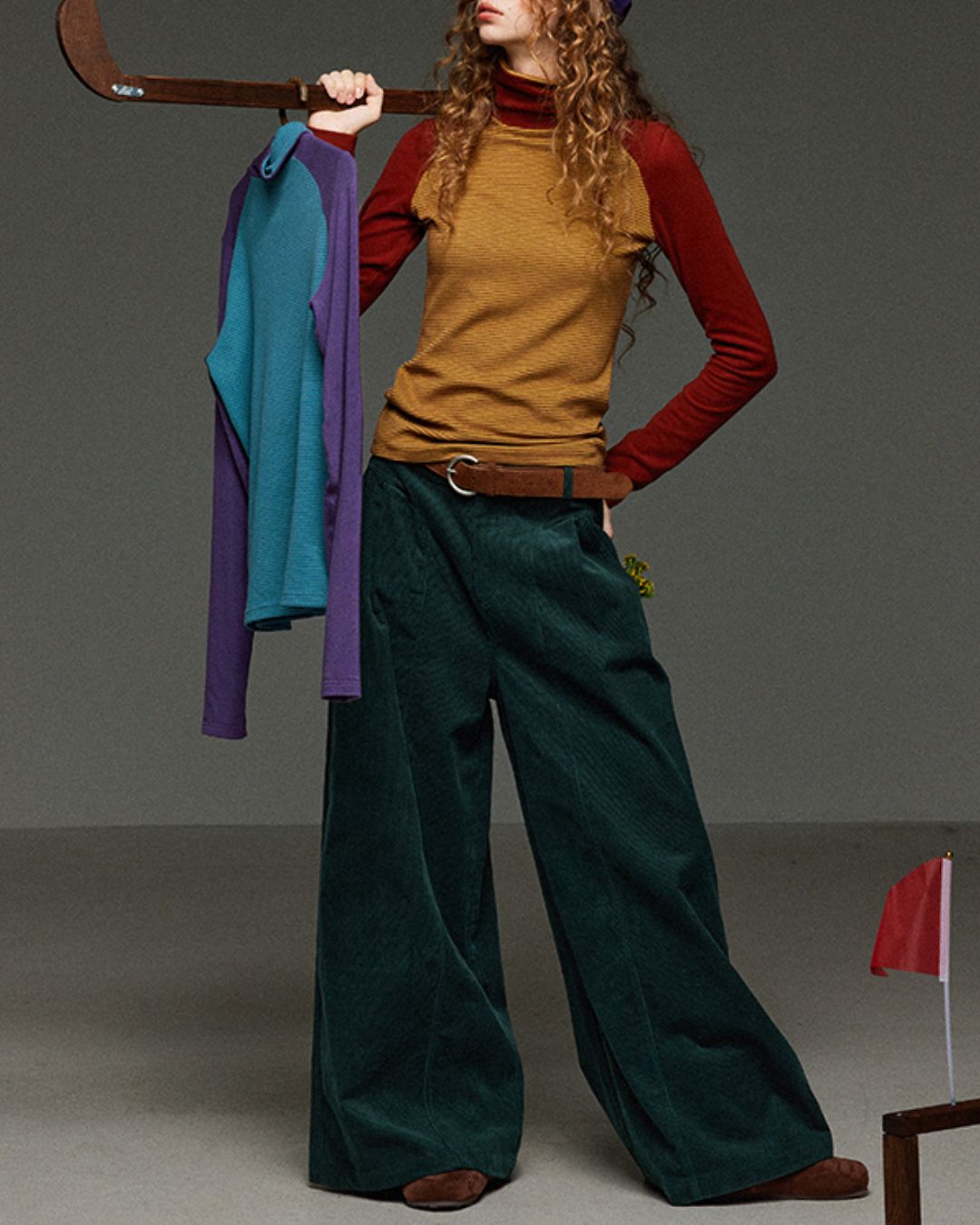 Colorblock Turtleneck T-Shirt　LT017