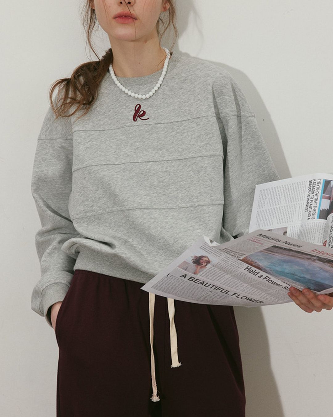 Stitch Line Cropped Sweat　SW013