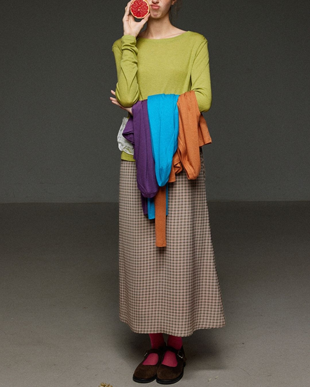 Boat Neck Slim Fit T-shirt　LT012