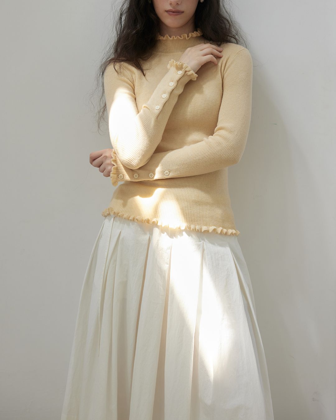 Frill High Neck Knit　KN017