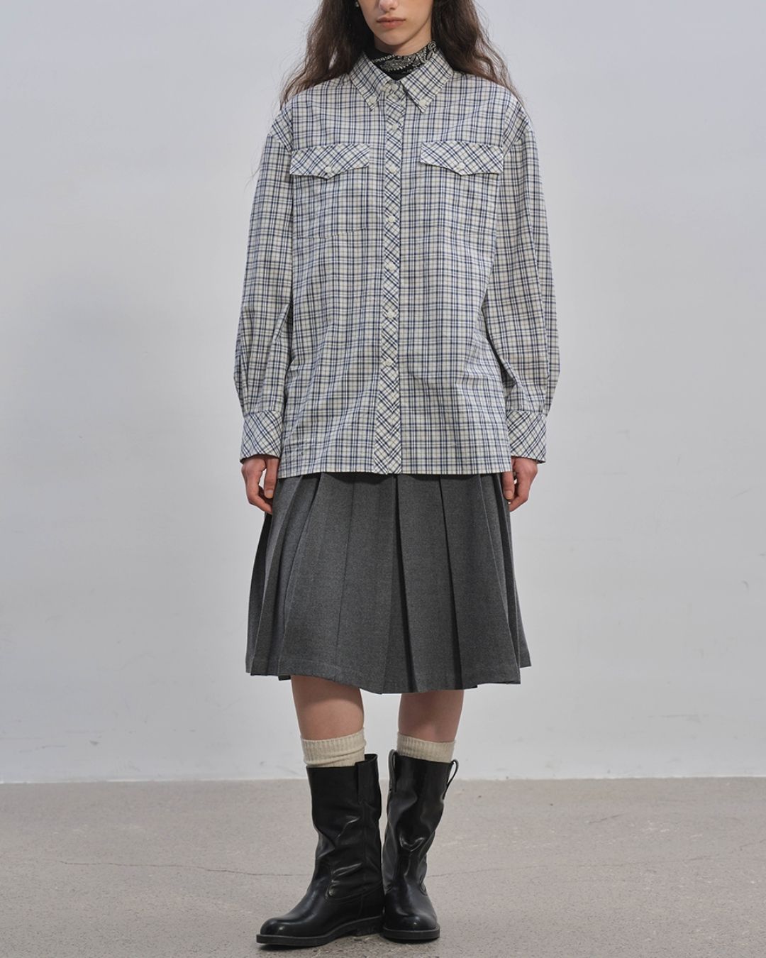 Retro Check Loose Shirt　LS024
