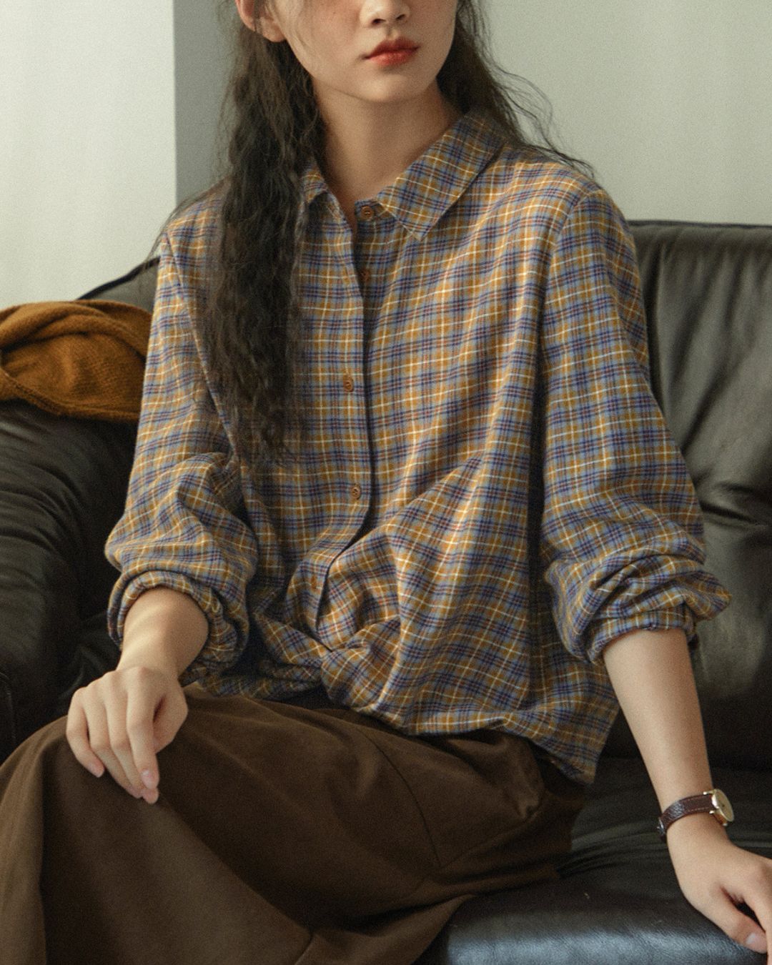 Check Retro Shirt　LS059