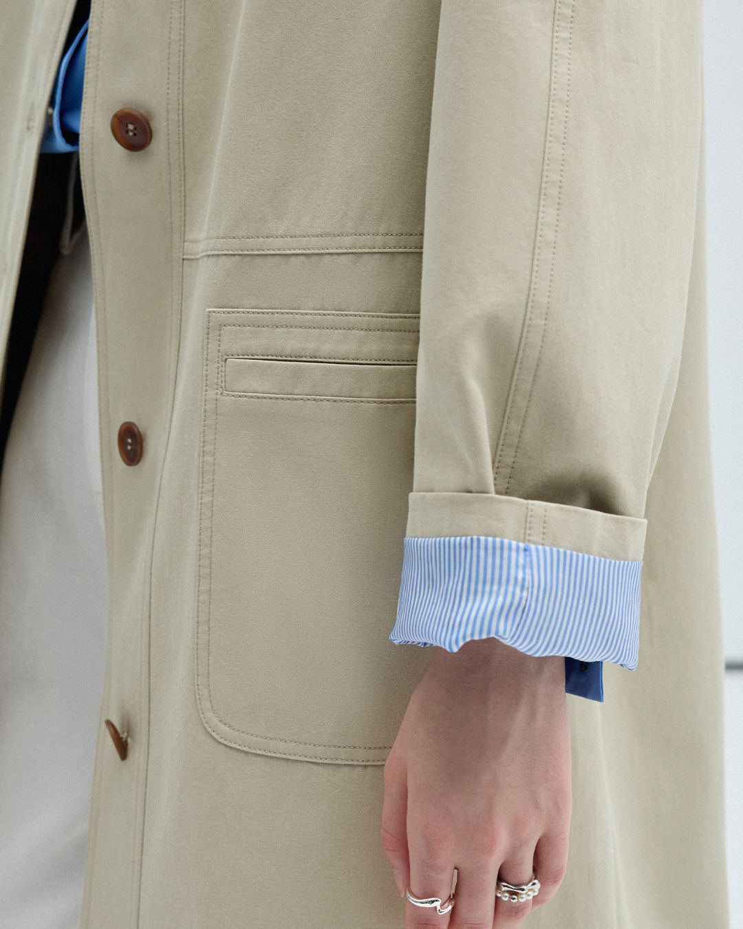 Single-breasted Twill Coat　CT013