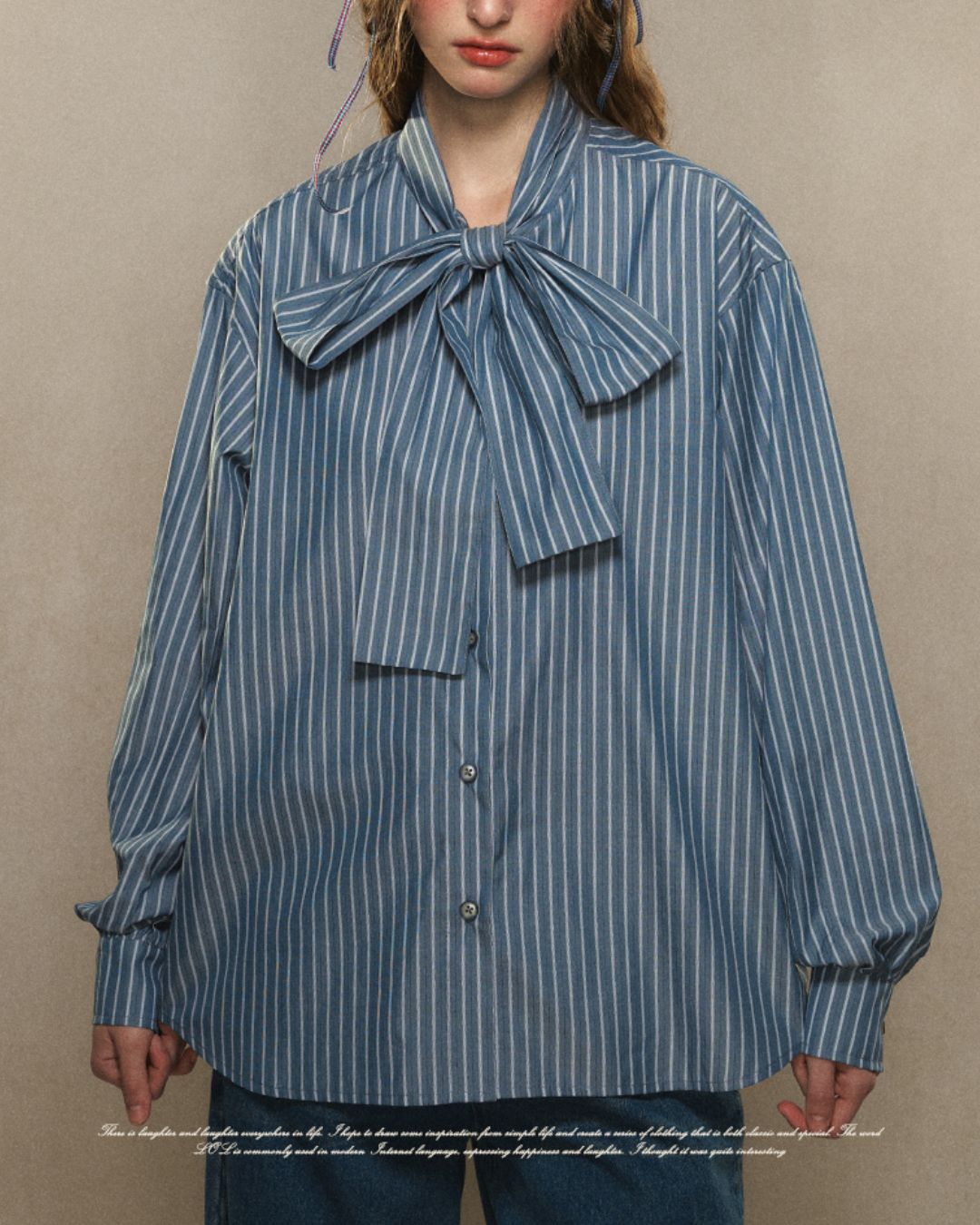 Bowtie Striped Shirt　LS019