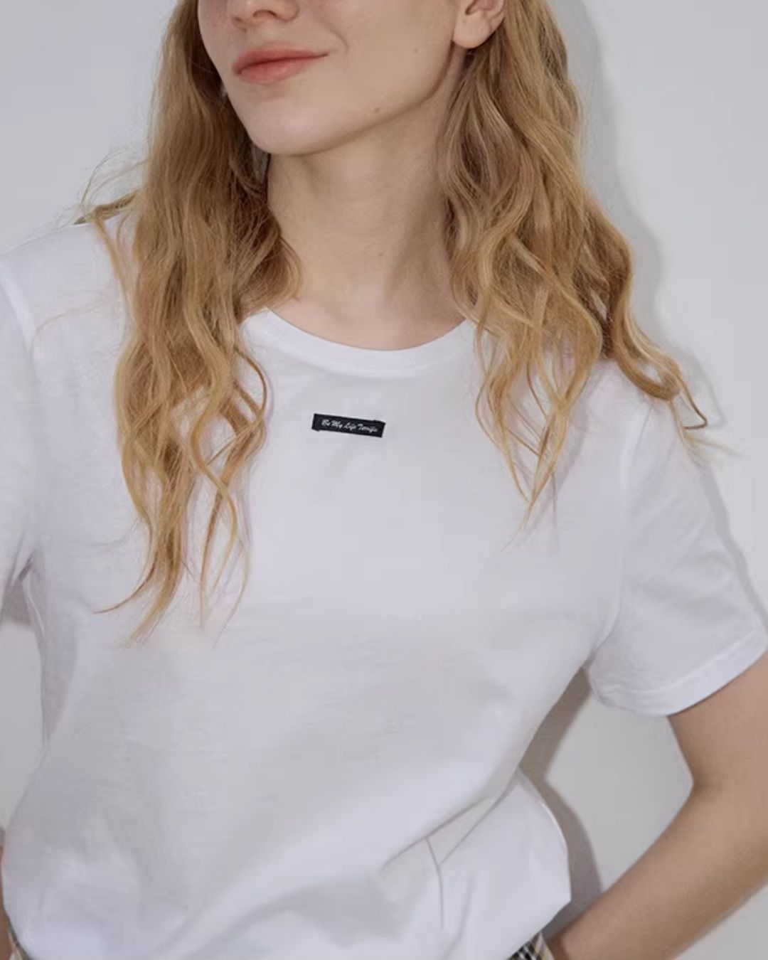 One-point Label Basic T-shirt　ST007