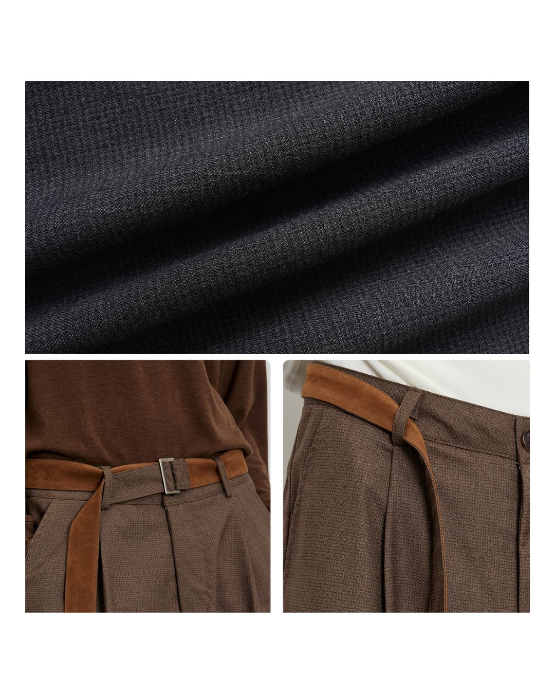 Houndstooth Draped Wide Pants　PT020