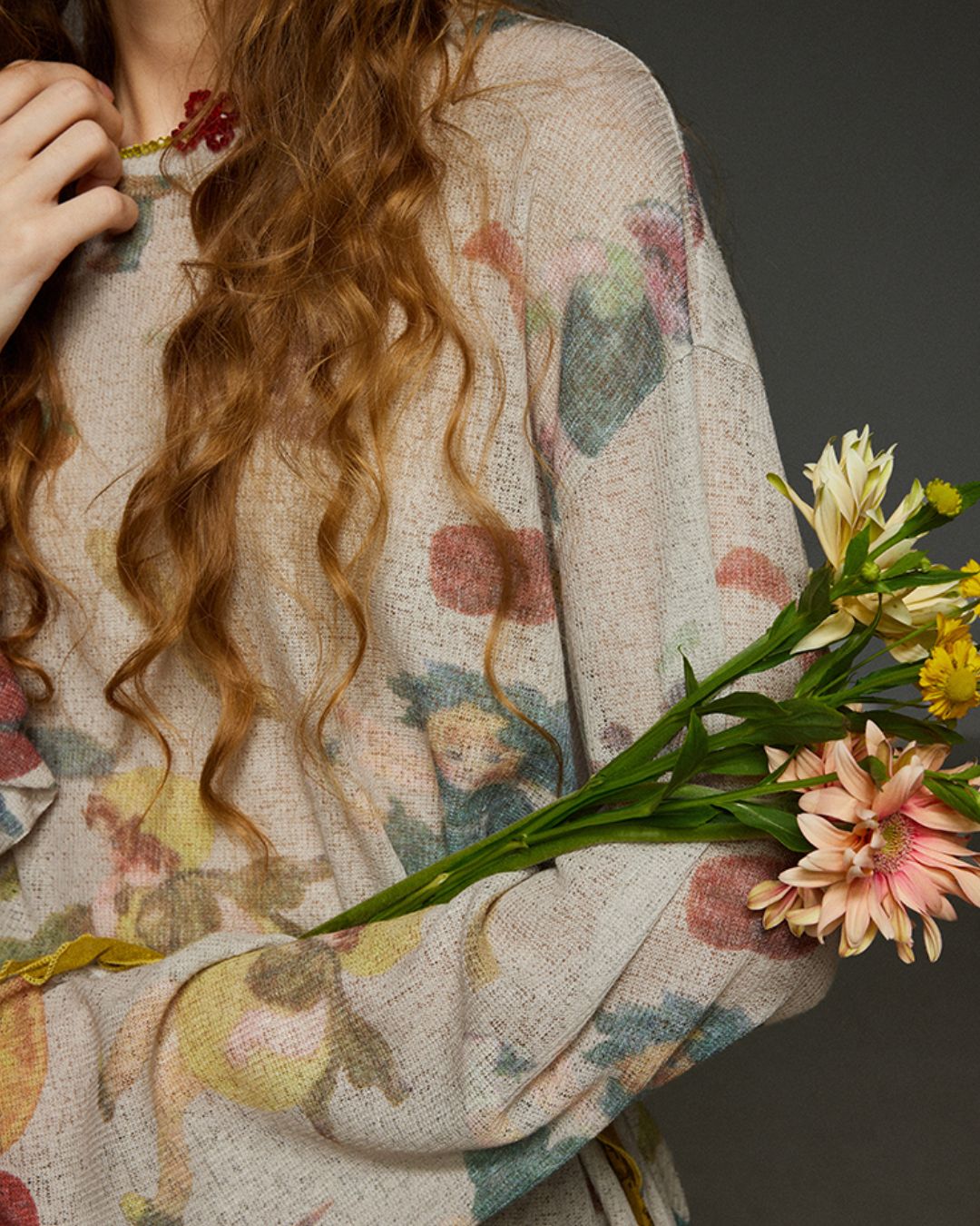 Oversized Retro Print T-shirt　LT014