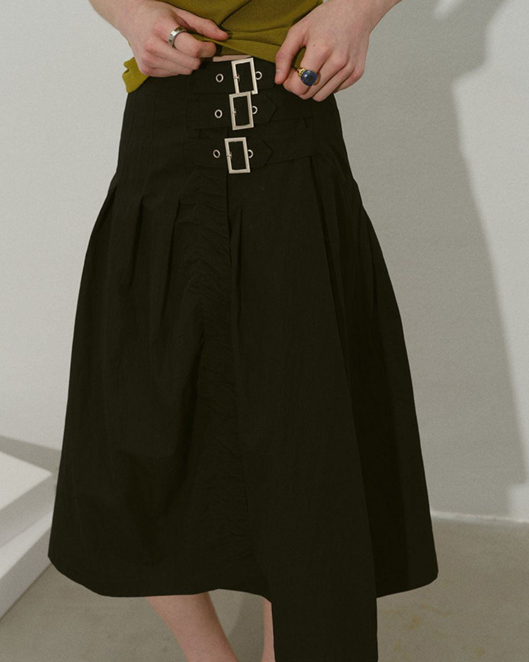 A-line Knee-length Wrap Skirt　SK022