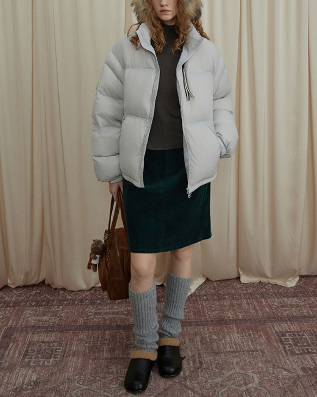 Corduroy Knee-length Tight Skirt　SK009