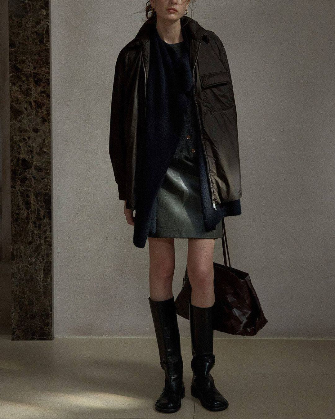 Padded Quilted Shirt Jacket　JK087