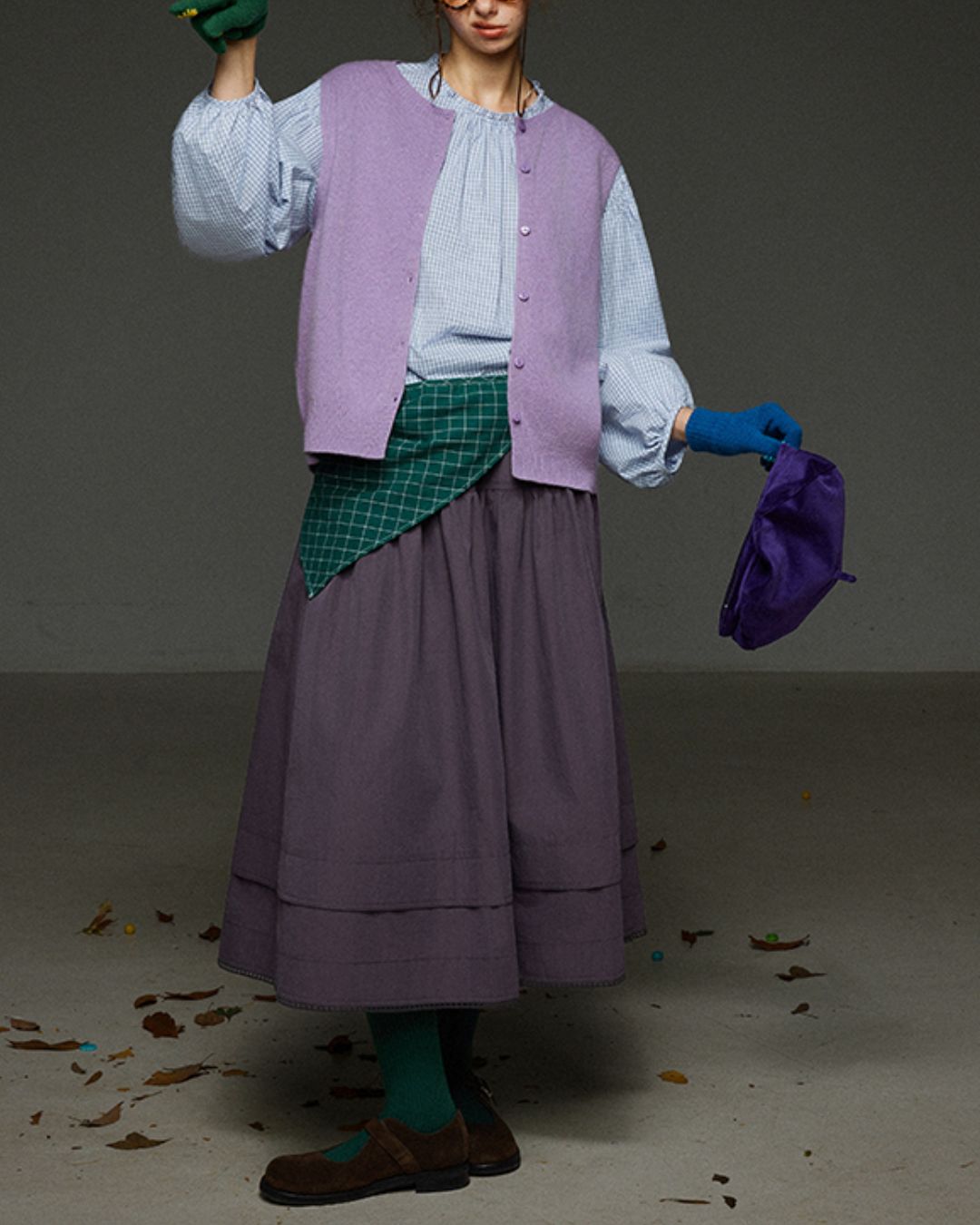 Retro Knit Front Button Vest　KN034