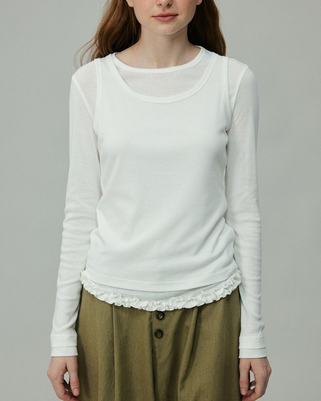 Layered Long Sleeve T-shirt　LT001