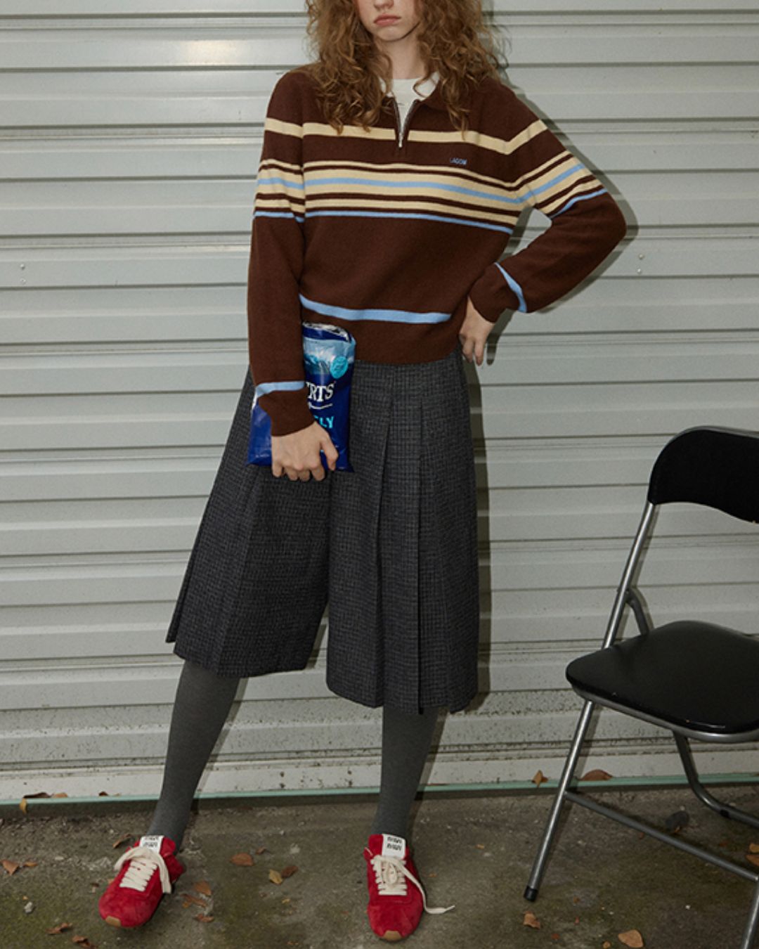 Check Pleated Culottes　PT016