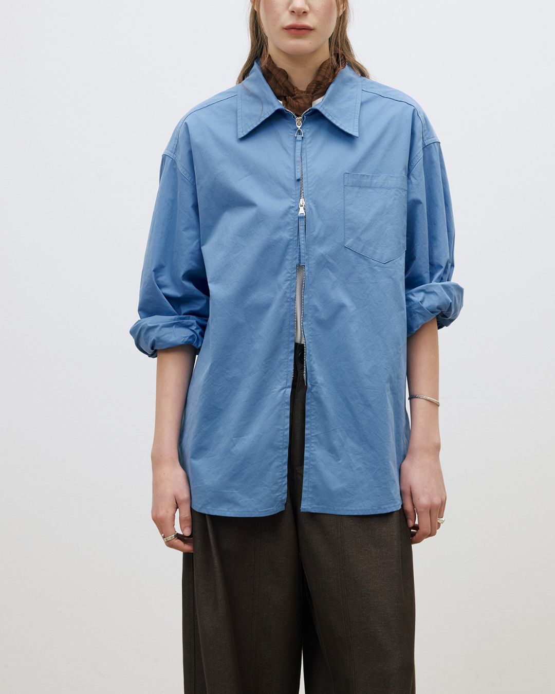 Double Zip Light Shirt Jacket　JK089