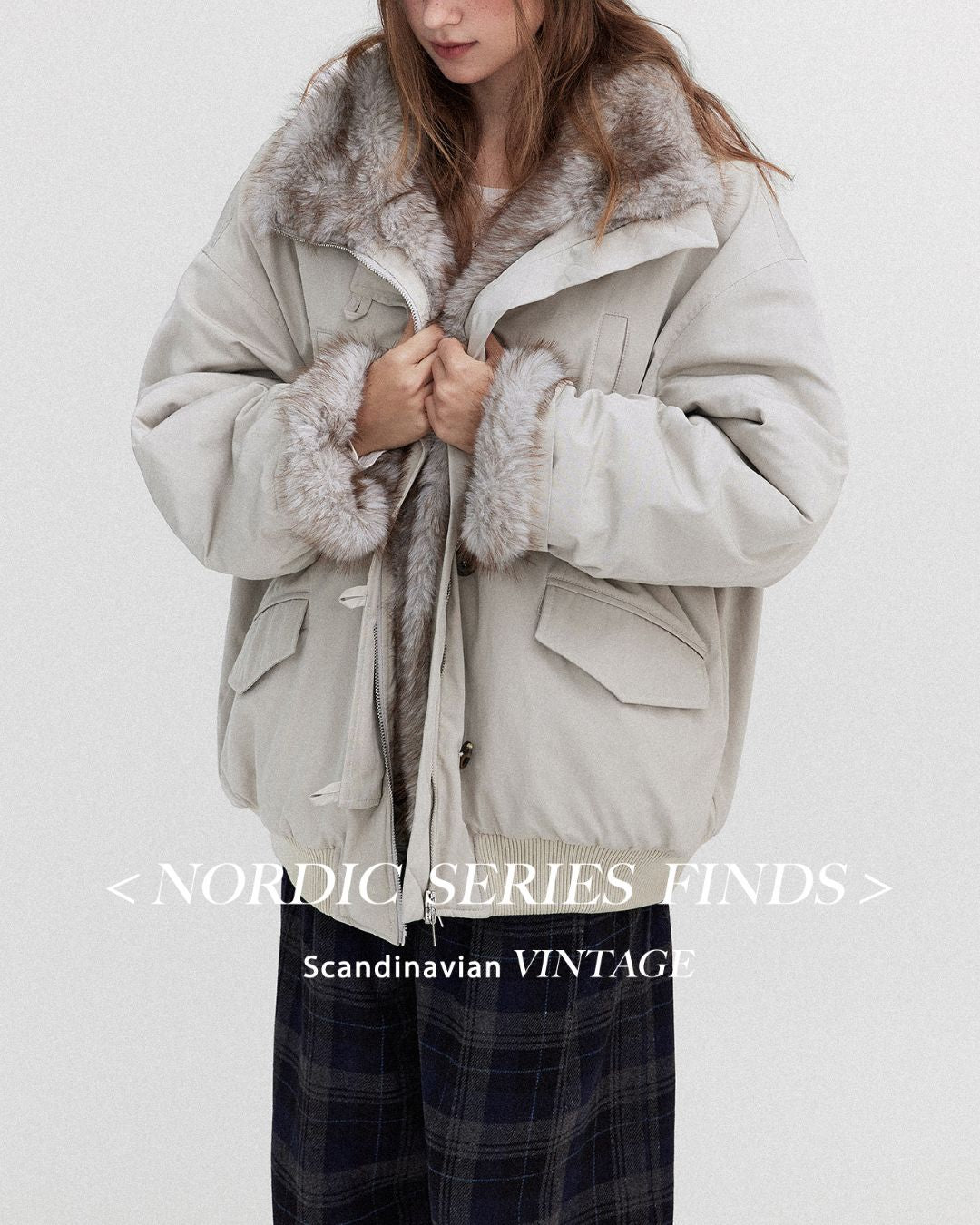 Oversized Fur Work Jacket　JK059