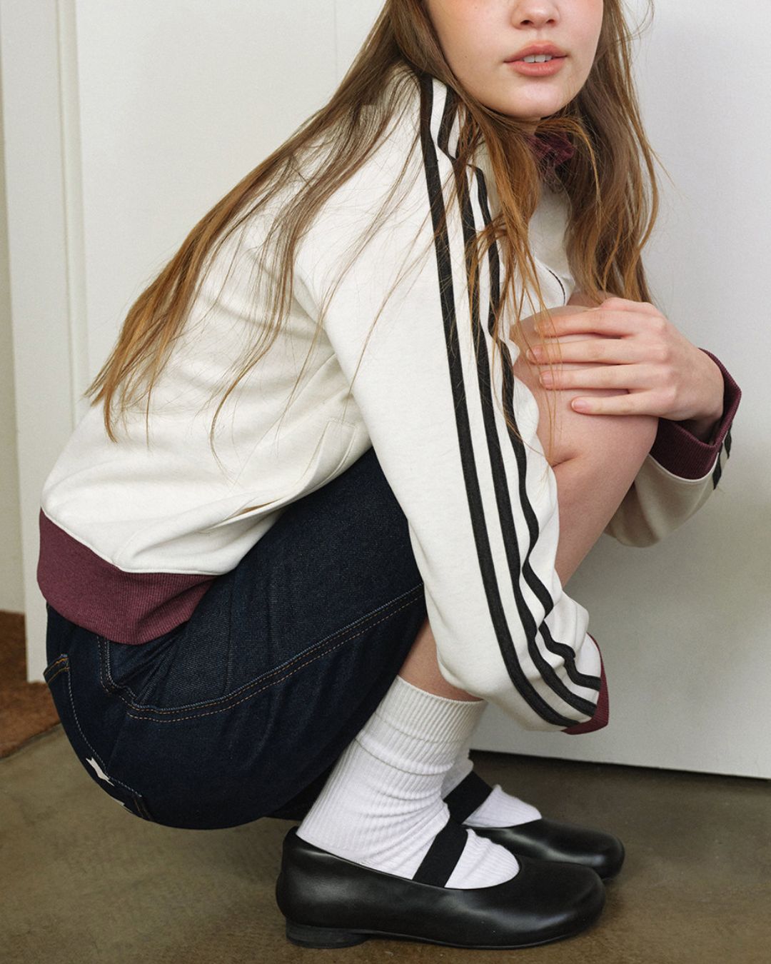 Color Block Three-Line Zip Cardigan　KN098