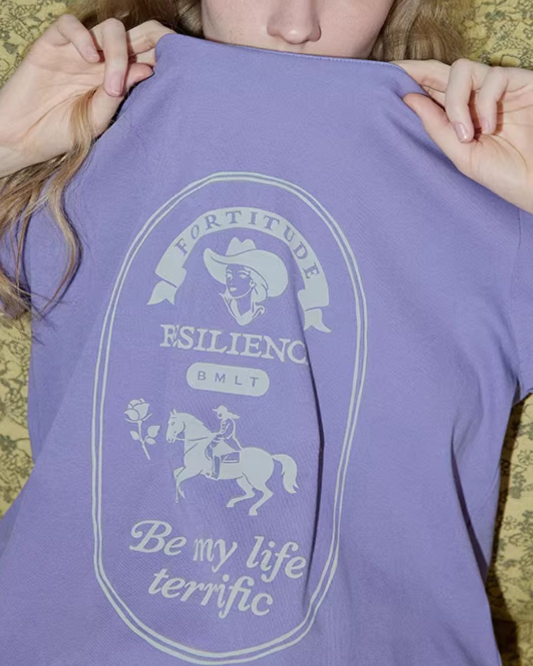 Retro Print French T-shirt　ST008