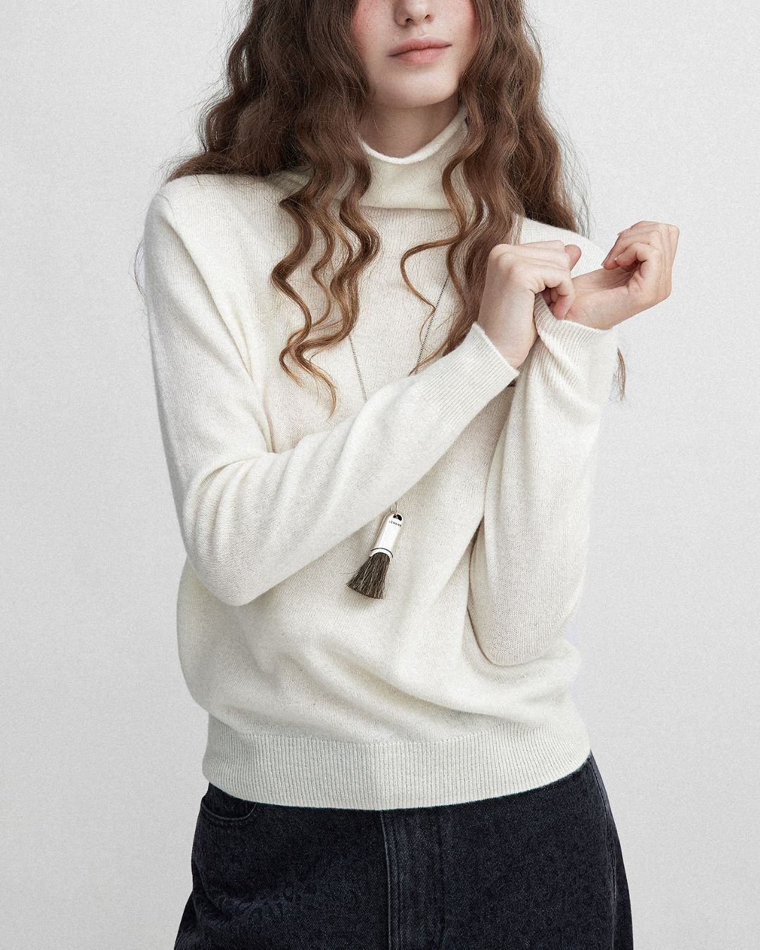 Cashmere Blend High Neck Knit　KN026