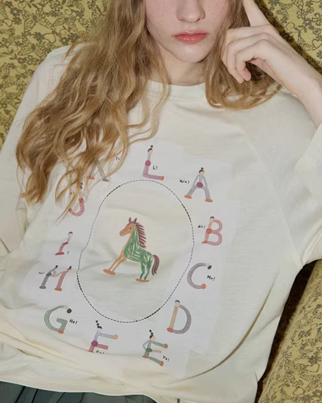 Pony Playful Print T-shirt　LT030