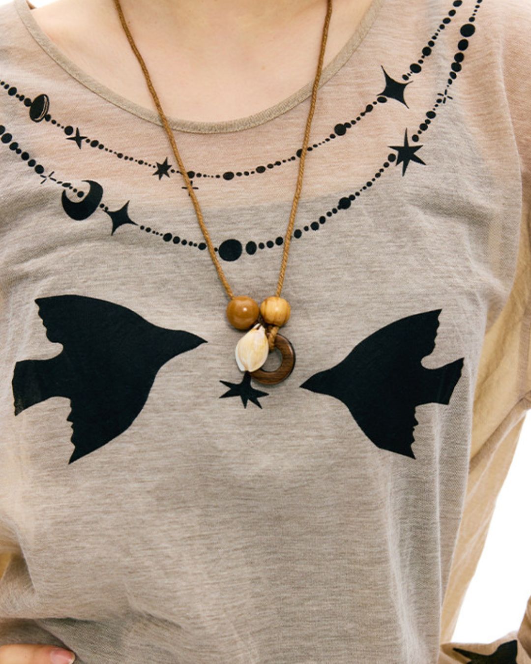 Relaxed Fit Sheer Print T-shirt　LT025