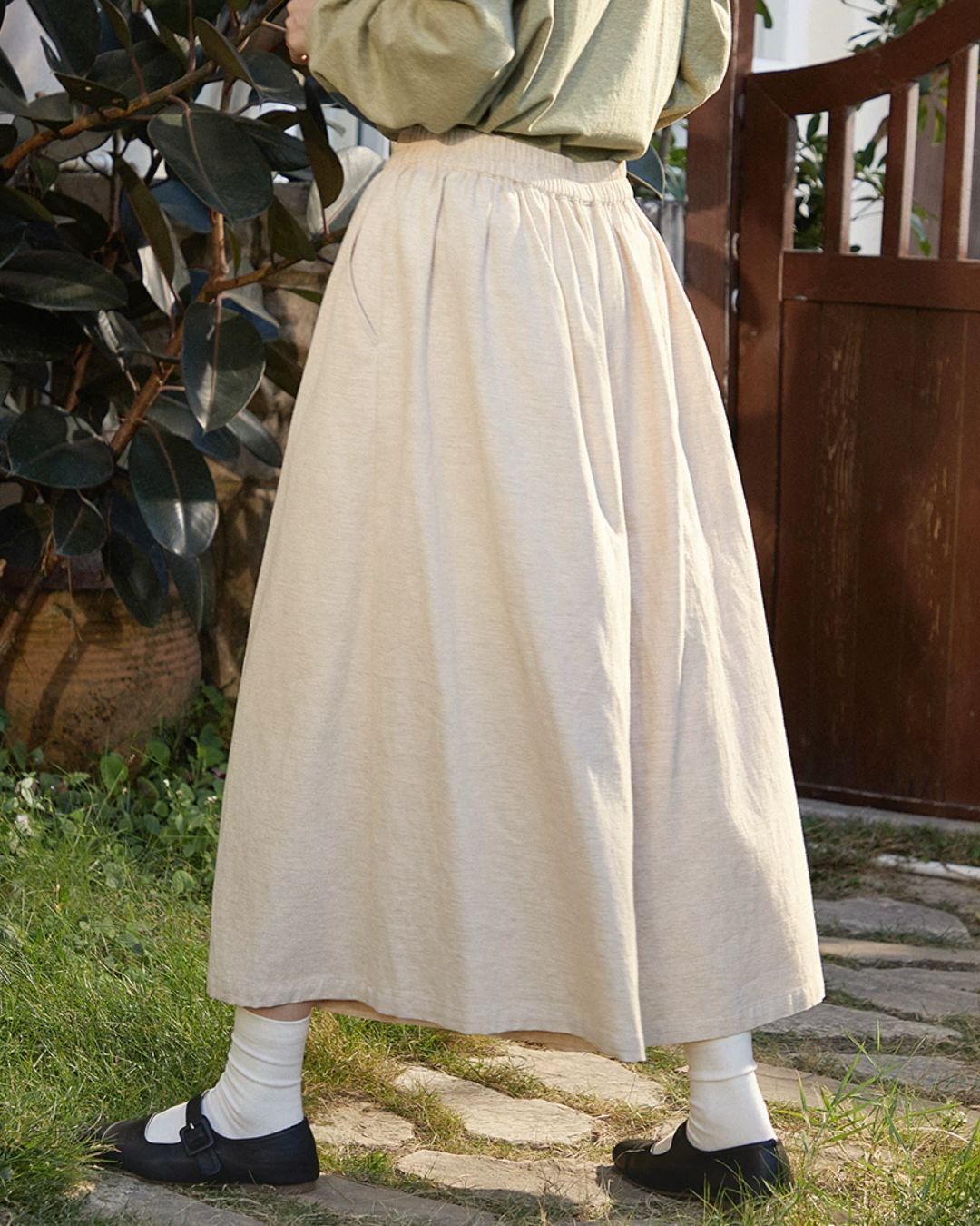 Casual Cropped Wide-leg Pants　PT045