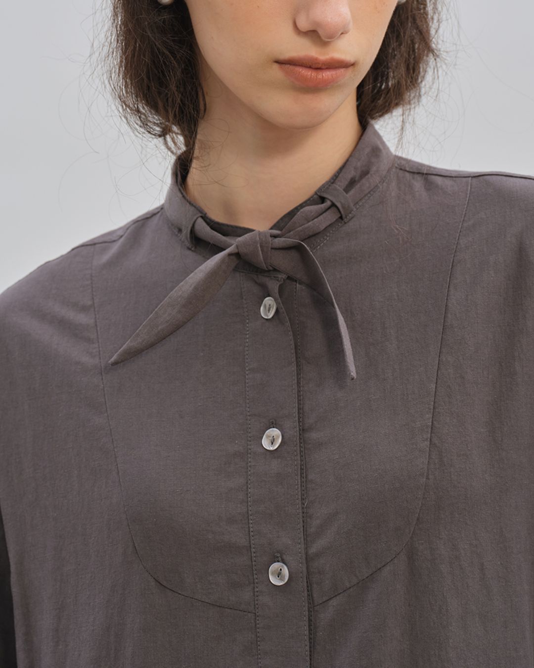 Gathered Long Shirt Dress　OP003