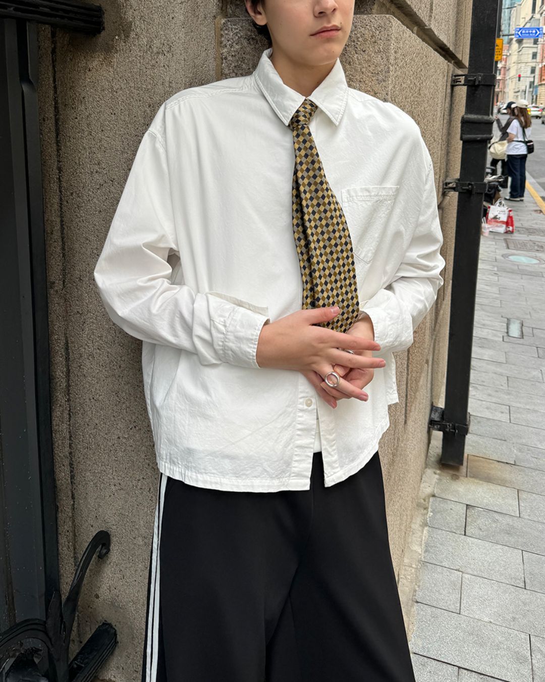 Cropped Cotton Shirt　LS007