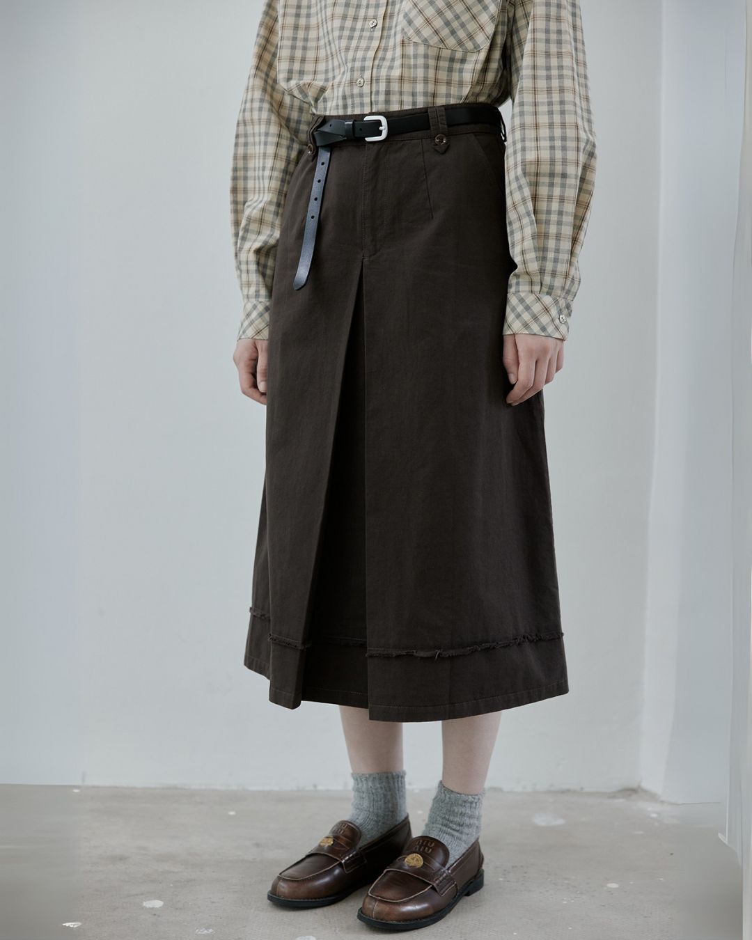 Front Tuck Midi Skirt　SK003