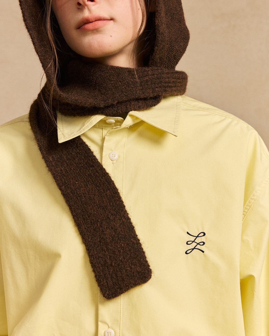 Chest Embroidered Casual Collar Shirt　LS047