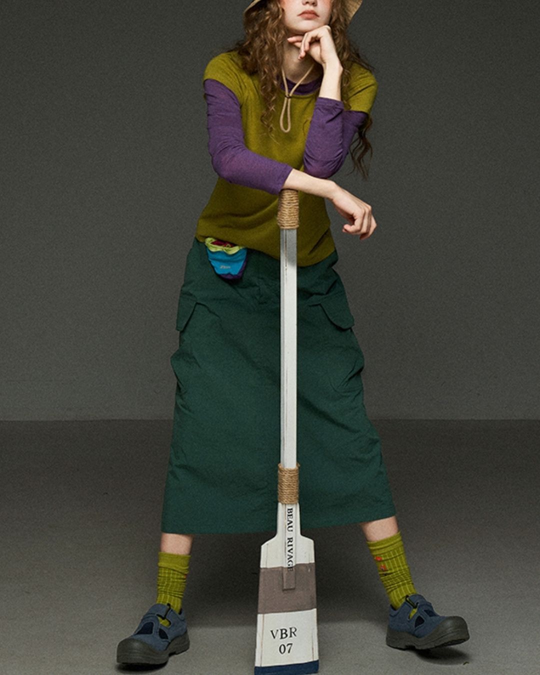 Boat Neck Slim Fit T-shirt　LT012