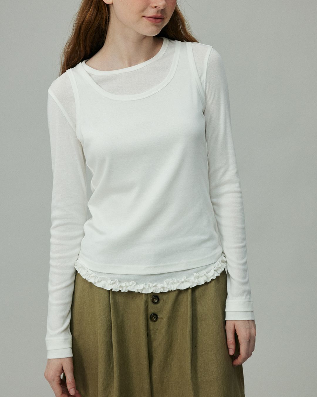 Layered Long Sleeve T-shirt　LT001