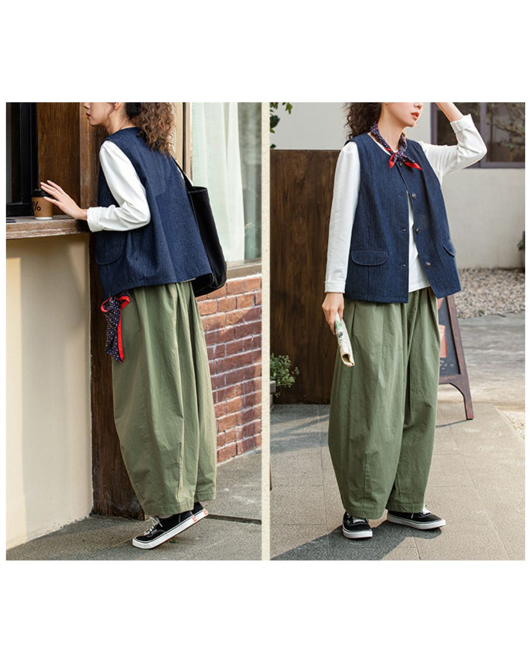 Crew Neck Denim Vest　VT025