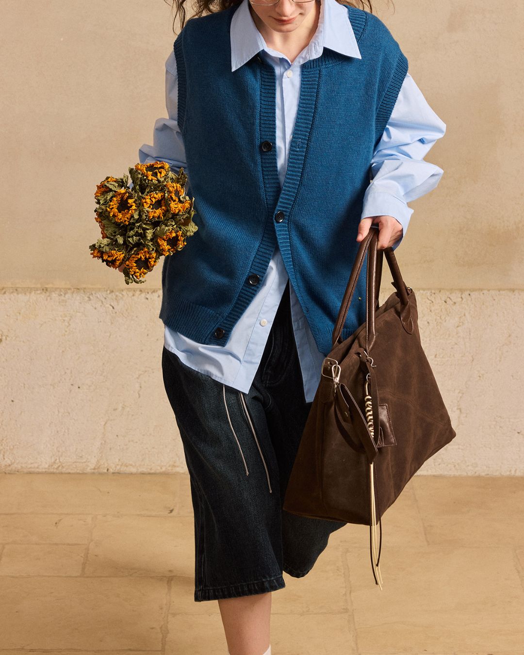 Basic Knit Cardigan Vest　VT018