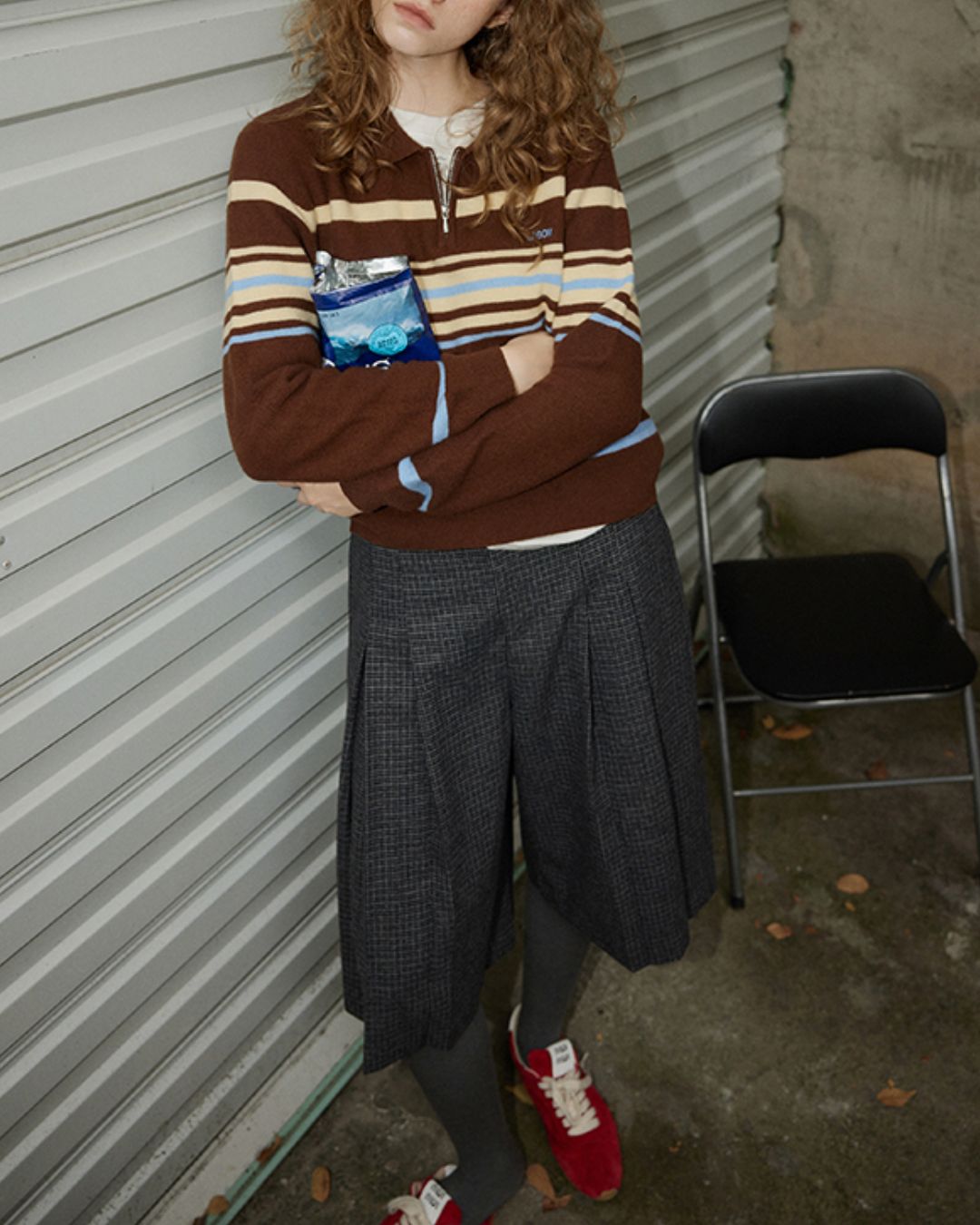 Check Pleated Culottes　PT016