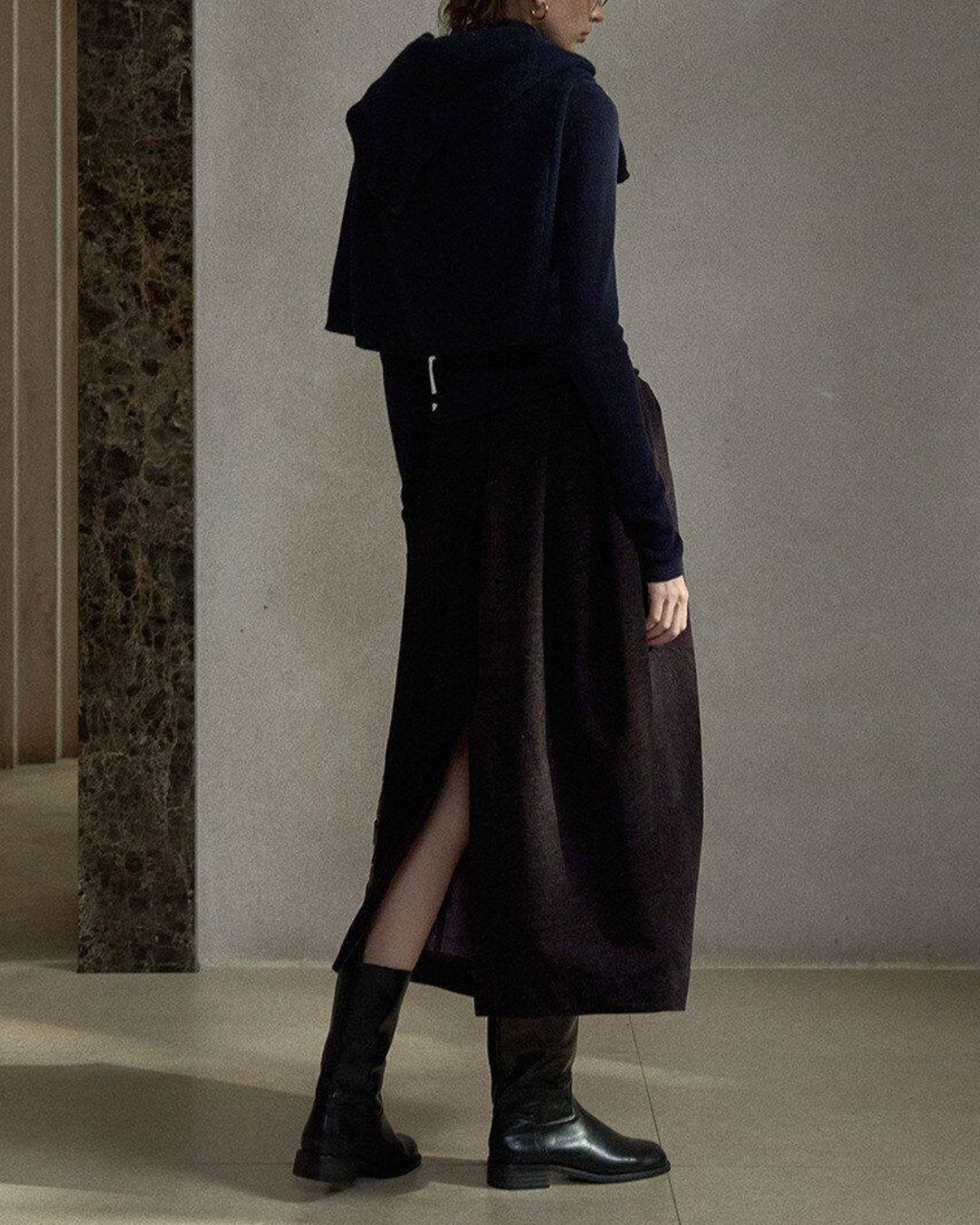 Brushed Tulip Midi Skirt　SK019